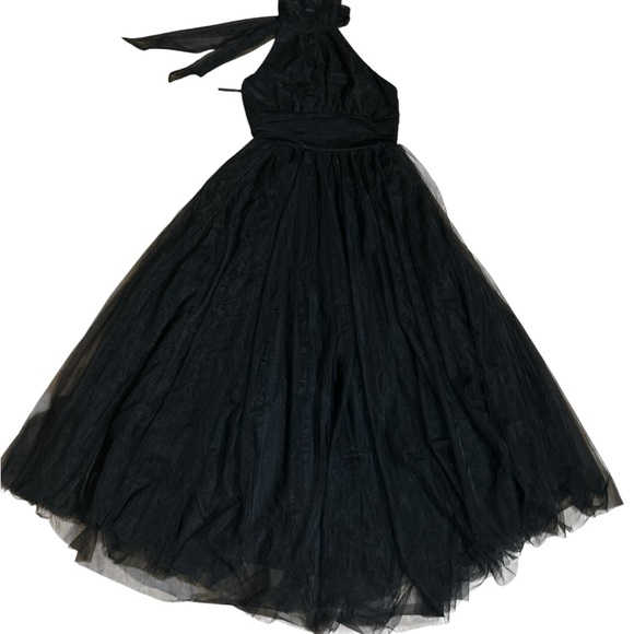 HERE COMES THE SUN Black halterneck formal dress size Medium - Picture 4 of 10